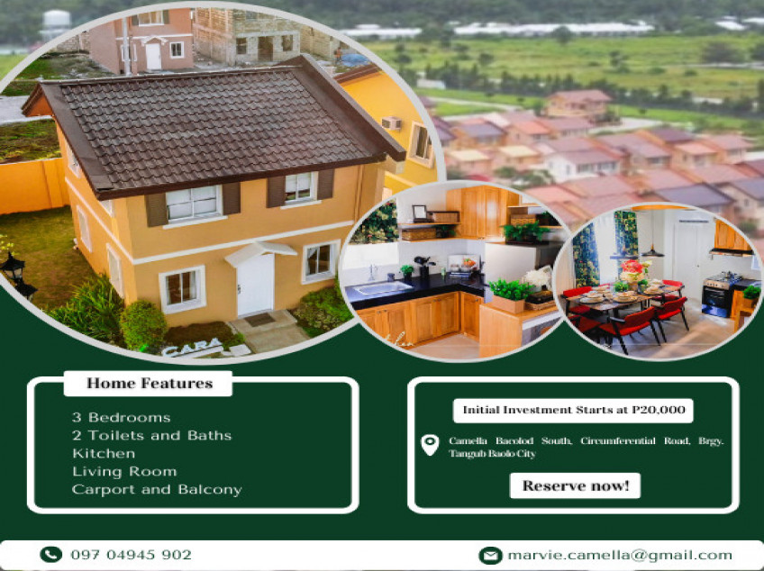 3 Bedroom House and Lot for Sale Camella Bacolod South Bacolod City