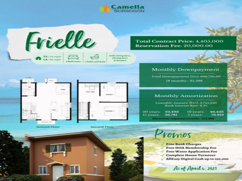 FRIELLE CAMELLA SORSOGON (HOUSE & LOT FOR SALE)